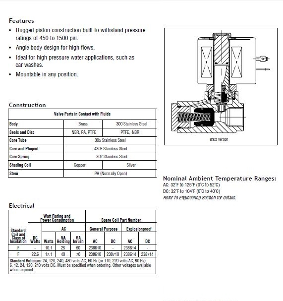  美国ASCO 8223系列电磁阀选型手册